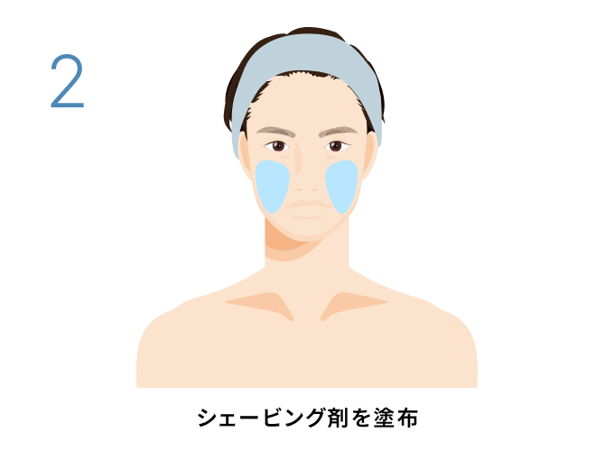 STEP2｜シェービング剤を塗布する
