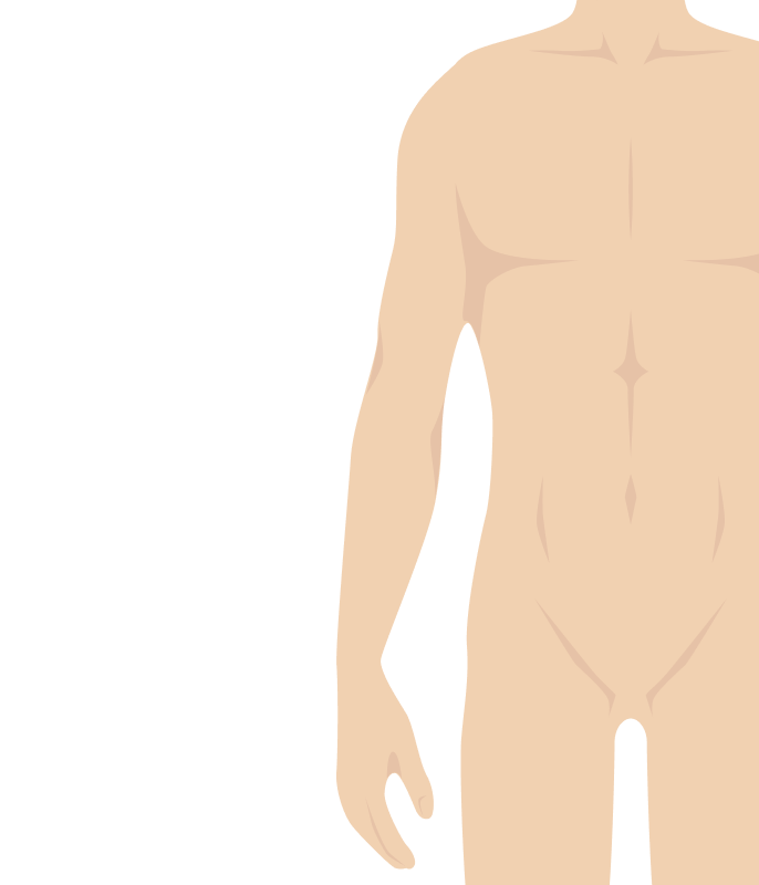 メンズの腕全体脱毛箇所を説明する画像